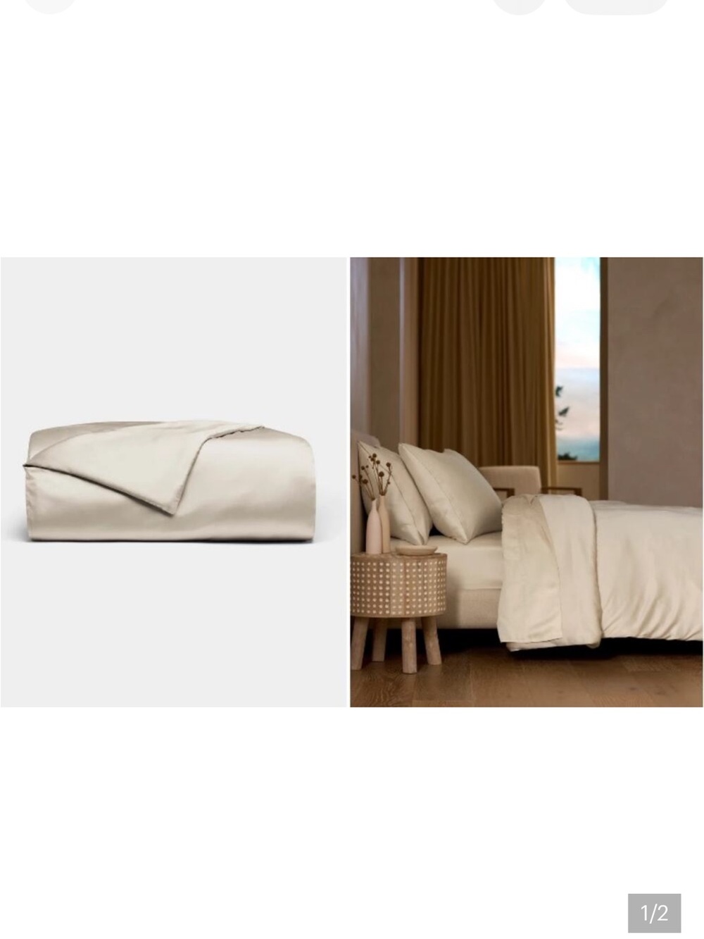 Cozy Earth Bamboo Linen Twin Duvet Cover in Cozy Earth (Cream) New in Package